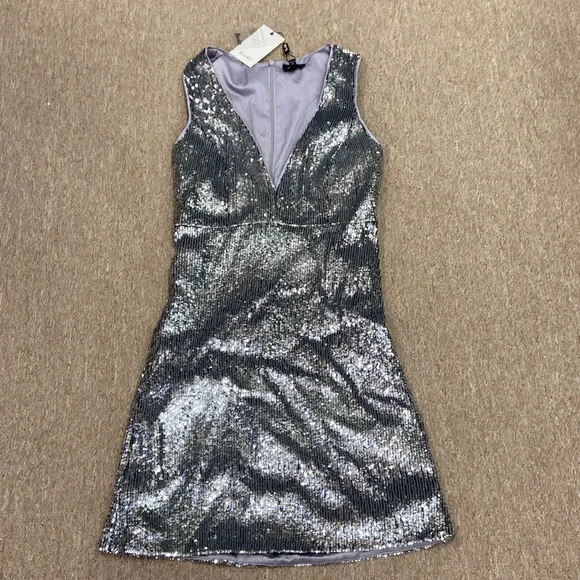 silver sequin bardot dress Verona Sequin Midi Dress In Silver